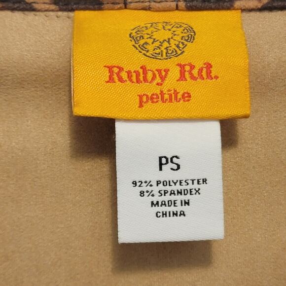 Ruby Rd Leopard Jacket Soft Faux Suede Open Jacket Size Petite Small - Picture 3 of 12